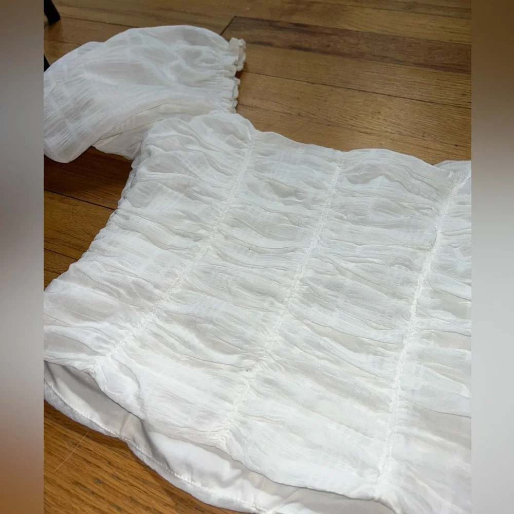 Astr white ruched